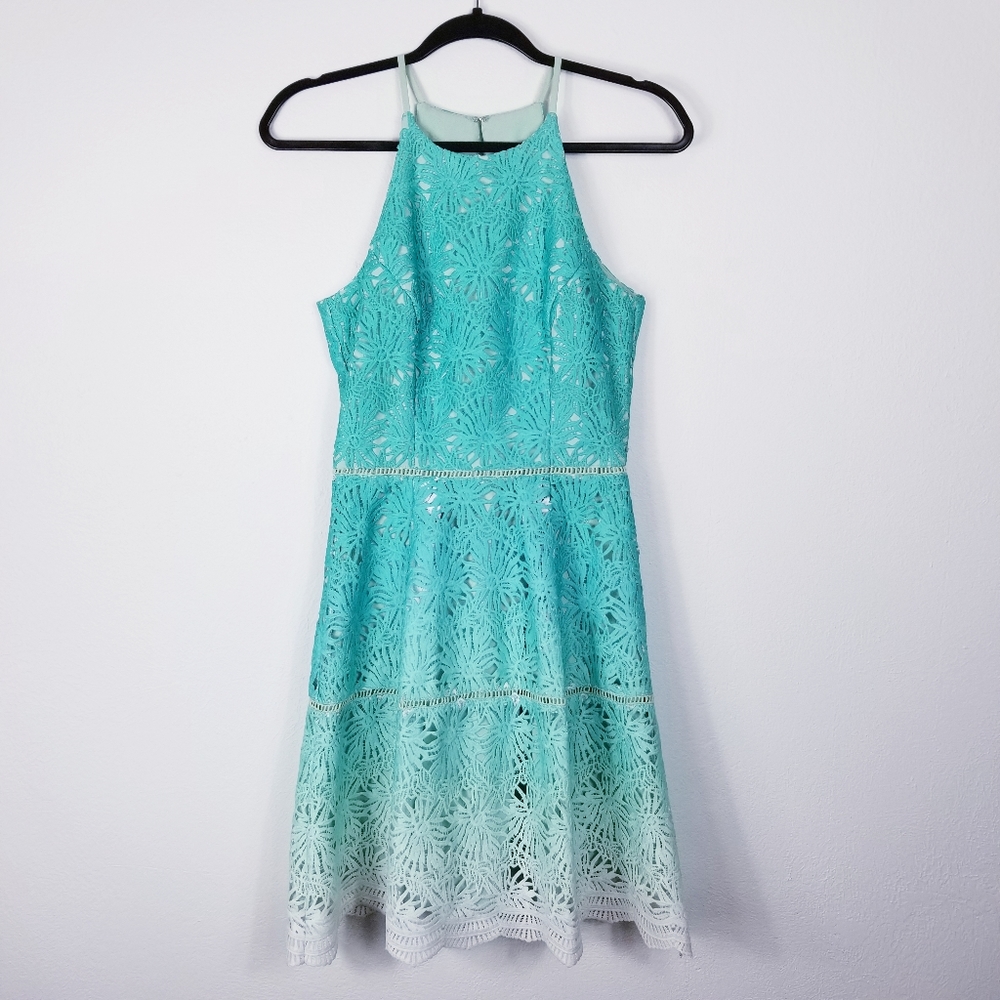 ADELYN RAE LACE OMBRE DRESS